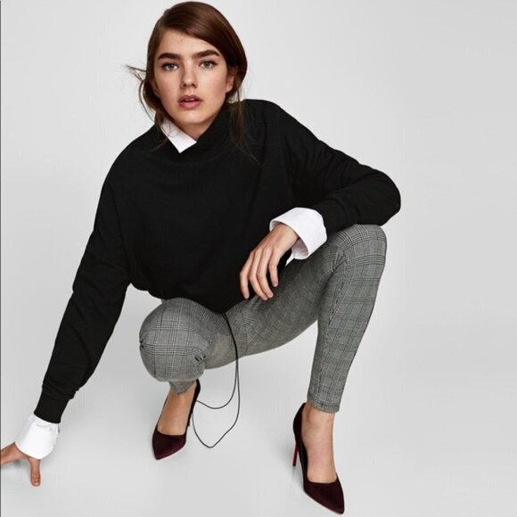 Zara High Waisted plaid pants Leggings - Picture 3 of 7